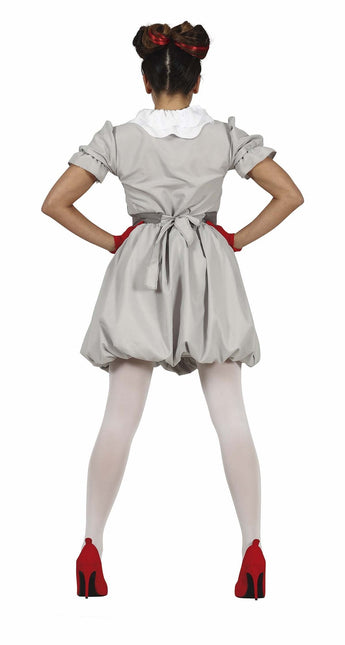 Horror Clown Halloween Costume Ladies Grey