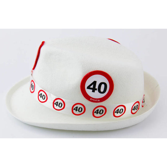 Chapeau 40 ans Panneau routier