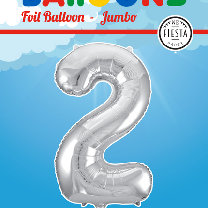 Ballon de baudruche Figure 2 Argent XL 86cm vide