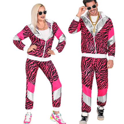 Tracksuit Neon 80S Fault Pink Tiger Print