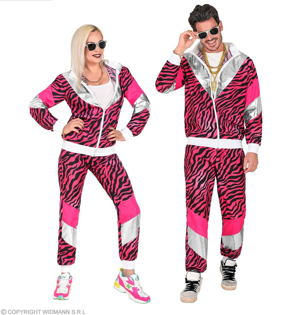 Tracksuit Neon 80S Fault Pink Tiger Print