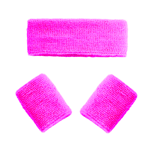 Bandeaux de sudation rose fluo 3pcs