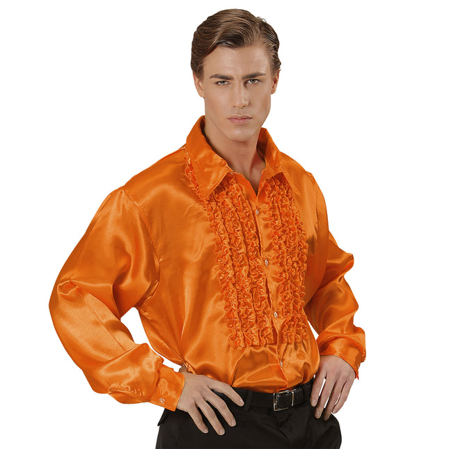 Chemisier Disco 70S Orange Hommes