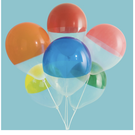 Ballons de baudruche demi-colorés 30cm 6pcs