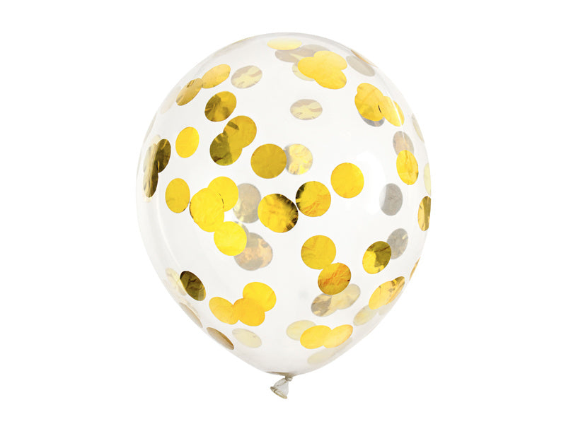 Ballons Confetti Or Deluxe 30cm 6pcs