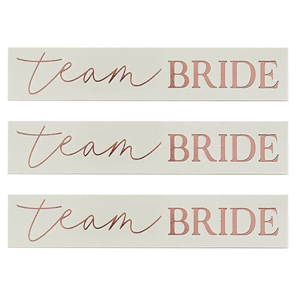 Faux tatouages or rose Team Bride 8cm 16pcs