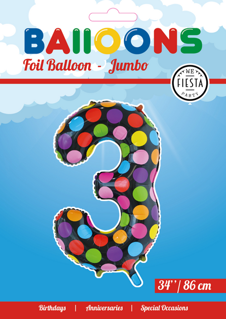 Ballon de baudruche Figure 3 Dots XL 86cm vide