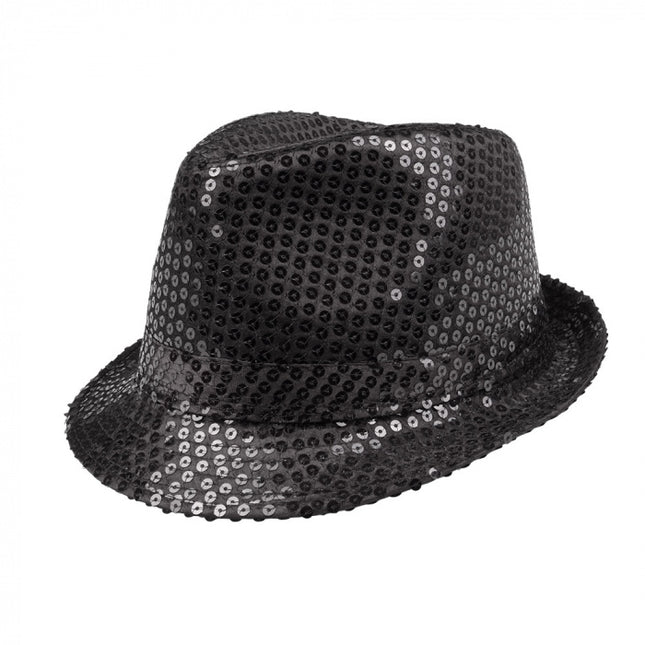 Chapeau noir pailleté