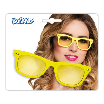 Lunettes de fête jaune fluo