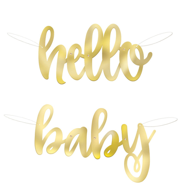 Guirlande de naissance Hello Baby Gold 1.06m