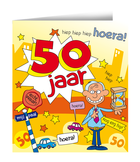 Carte d'anniversaire 50 Years Man Cartoon 16.5cm