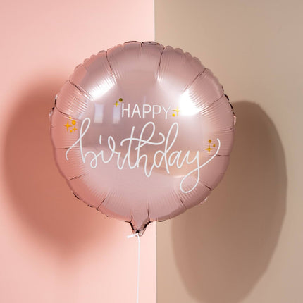 Bon anniversaire Ballon à l'hélium rose vide 45cm