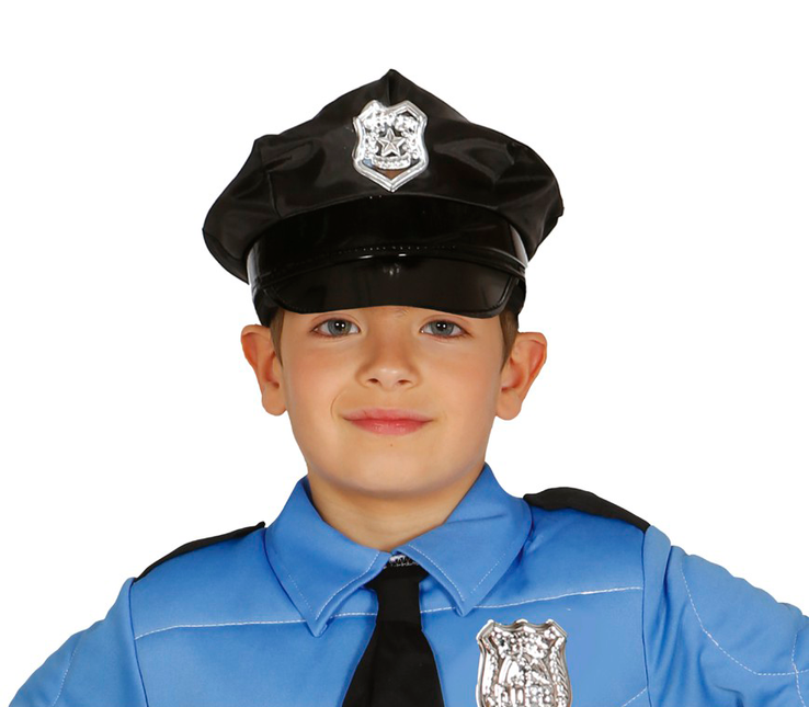 Casquette de police enfant noir