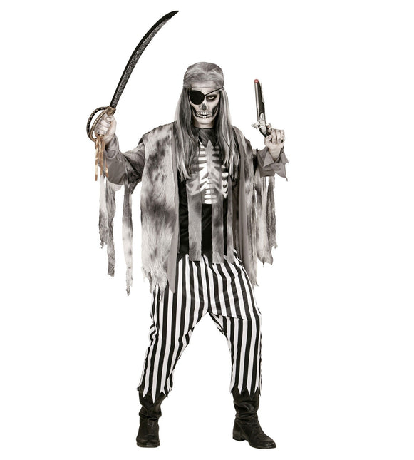 Costume d'Halloween Noir Blanc Homme Fantôme Pirate