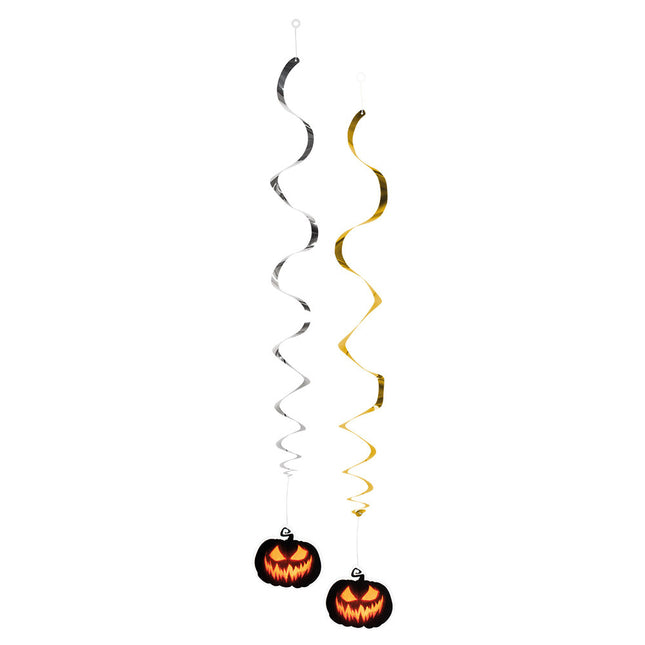 Décoration suspendue d'Halloween Citrouille 85cm 2pcs