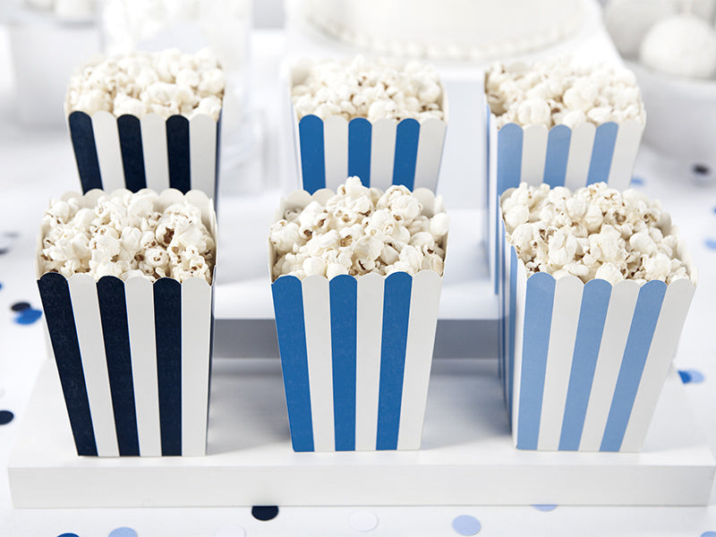 Bols à pop-corn Mélange bleu 12.5cm 6pcs