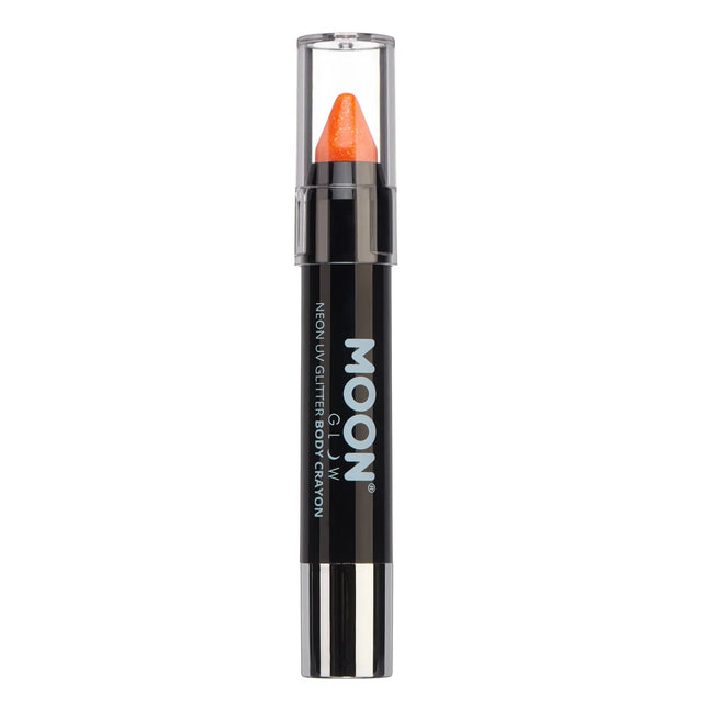 Moon Glow Neon UV Glitter Body Crayons Orange 3.2g