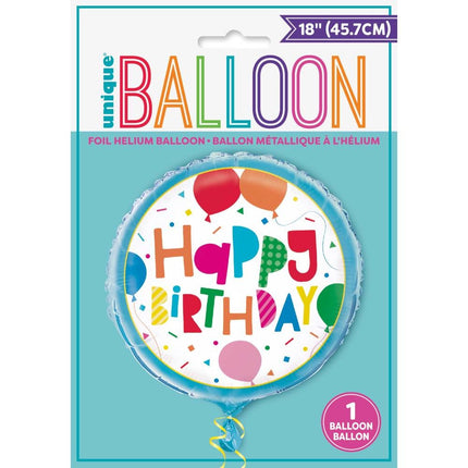 Ballon d'hélium Bon anniversaire Ballon blanc 45cm vide