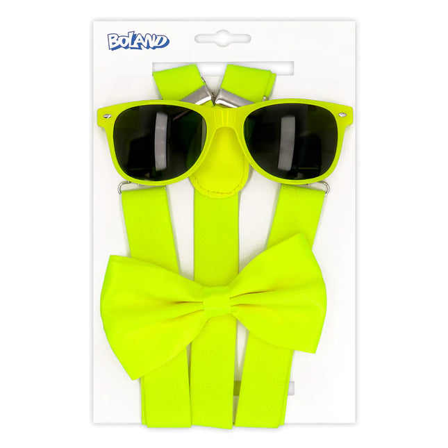 Ensemble d'accessoires jaune fluo 9 pièces