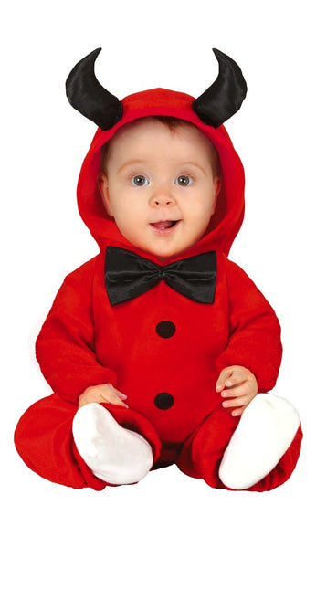 Costume de diable bébé rouge