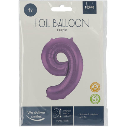 Ballon de baudruche Figure 9 Matt Purple XL 86cm vide