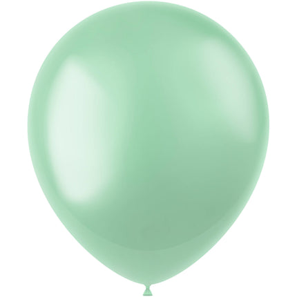 Ballons de baudruche vert menthe métallisé 33cm 50pcs