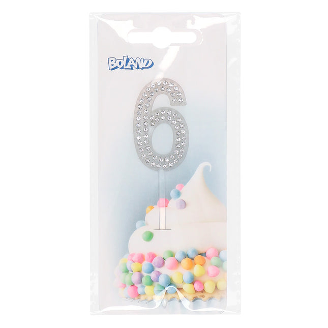 6 Year Cake topper Diamond 10.5cm