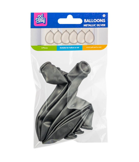 Ballons argentés métallisés 30cm 6pcs