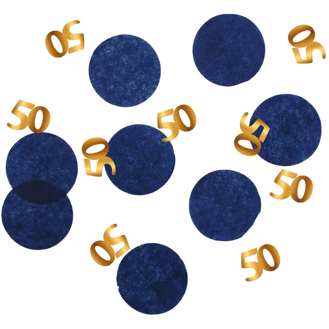 Confetti de table 50 ans Bleu 2.4cm 25gr