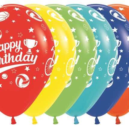 Ballons Happy Birthday Sport 30cm 25pcs