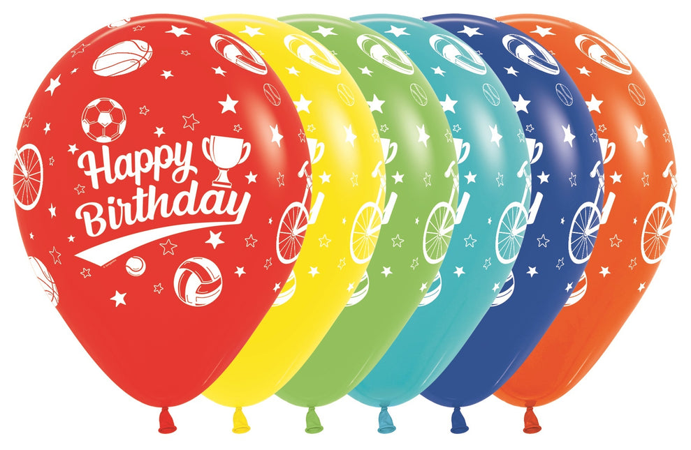 Ballons Happy Birthday Sport 30cm 25pcs