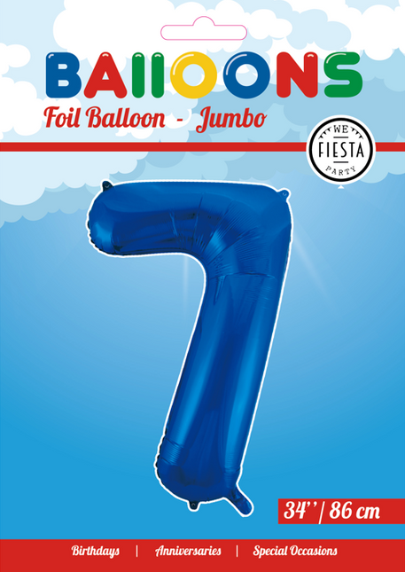 Ballon de baudruche Figure 7 Bleu XL 86cm vide