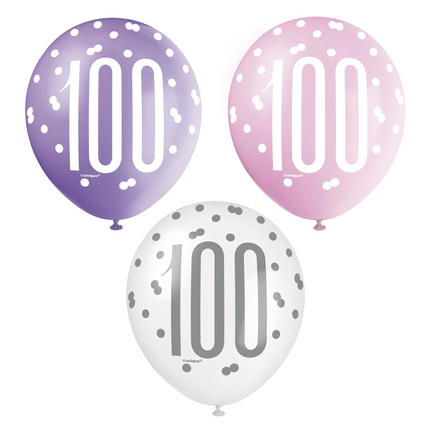 Ballons 100 Years Dots 30cm 6pcs