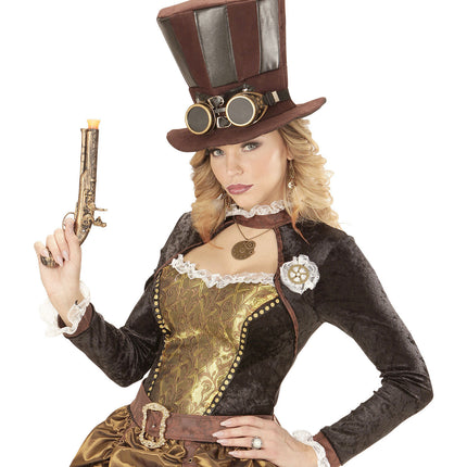 Chapeau Steampunk Haut avec lunettes