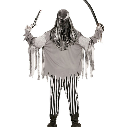 Costume d'Halloween Noir Blanc Homme Fantôme Pirate