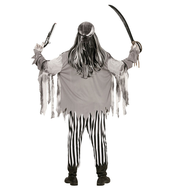 Costume d'Halloween Noir Blanc Homme Fantôme Pirate