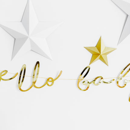 Guirlande de naissance Hello Baby Gold 70cm