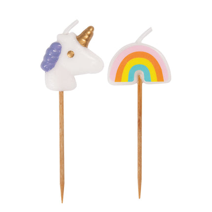 Set de bougies licorne 8cm 6pcs