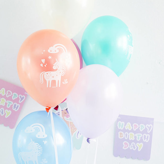 Ballons Licorne & Arc-en-ciel 33cm 6pcs