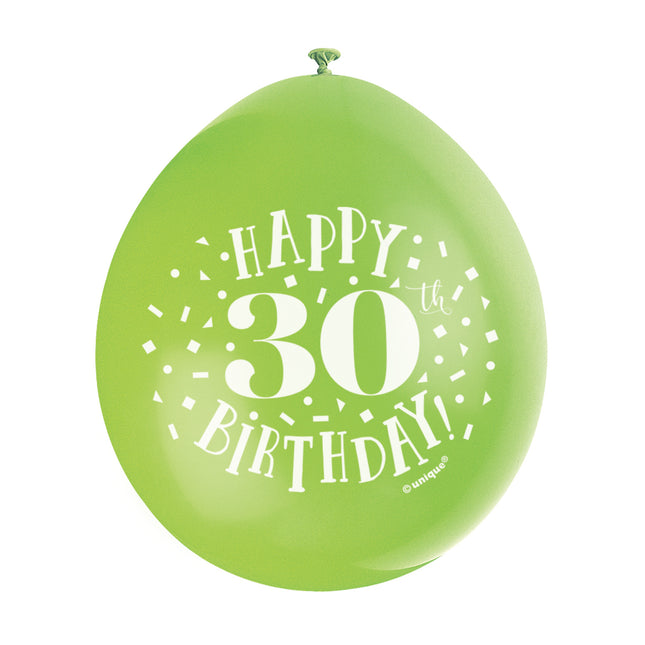 Ballons Happy Birthday 30 Years 28cm 10pcs