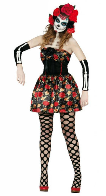 Costume d'Halloween Robe Femme Squelette Jour des Morts