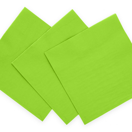 Serviettes de table vert lime 3 couches 33cm 20pcs