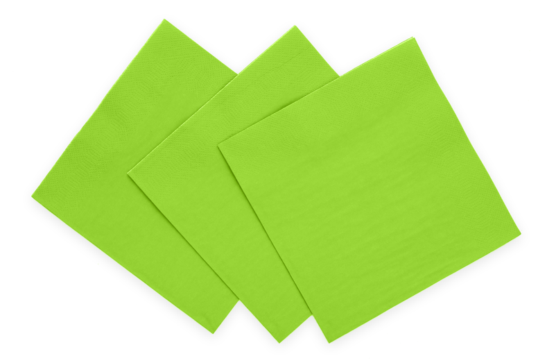 Serviettes de table vert lime 3 couches 33cm 20pcs
