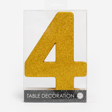 Décoration de table en or Figure 4 paillettes 20.5cm