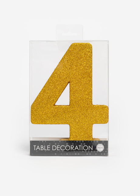 Décoration de table en or Figure 4 paillettes 20.5cm