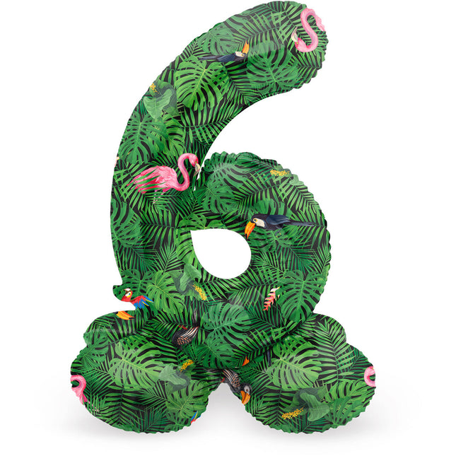 Nombre Ballon 6 ans Jungle Avec Standard Vide 41cm