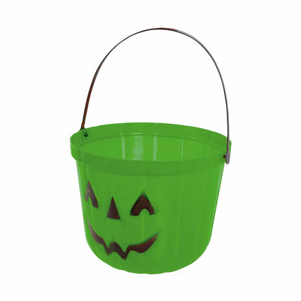 Seau à bonbons vert d'Halloween Citrouille 20cm