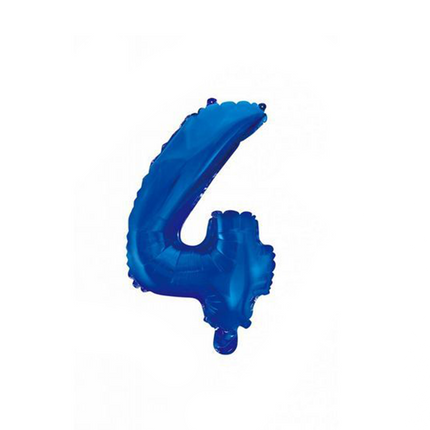 Ballon de baudruche Figure 4 Bleu 41cm avec paille