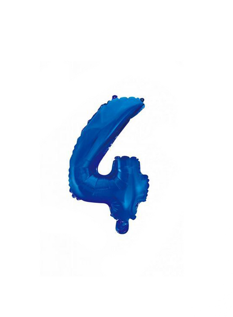 Ballon de baudruche Figure 4 Bleu 41cm avec paille