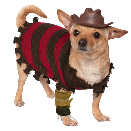 Costume d'Halloween pour chien Freddy Krueger